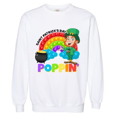 St Patrick's Day Push Pop Leprechaun Garment-Dyed Sweatshirt