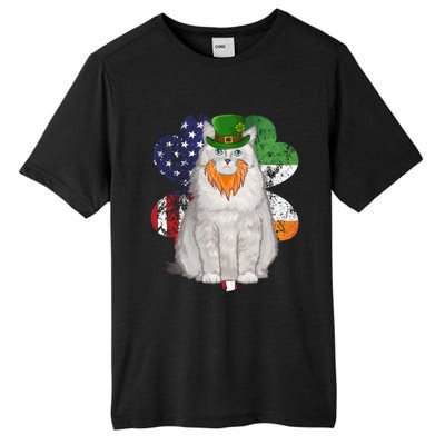 St Patricks Day Irish American Flag Ragdoll Cat Meaningful Gift Tall Fusion ChromaSoft Performance T-Shirt