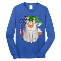 St Patricks Day Irish American Flag Ragdoll Cat Meaningful Gift Long Sleeve Shirt