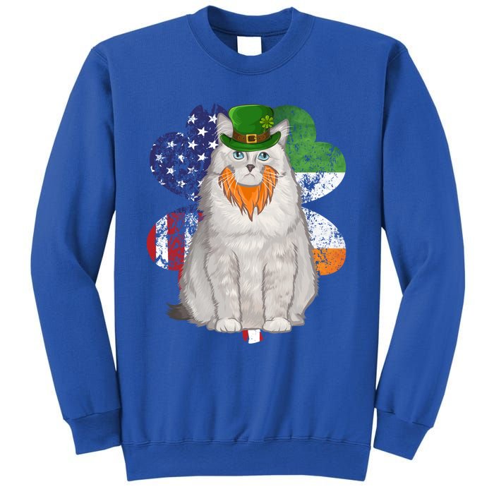 St Patricks Day Irish American Flag Ragdoll Cat Meaningful Gift Sweatshirt