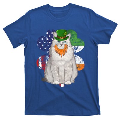 St Patricks Day Irish American Flag Ragdoll Cat Meaningful Gift T-Shirt