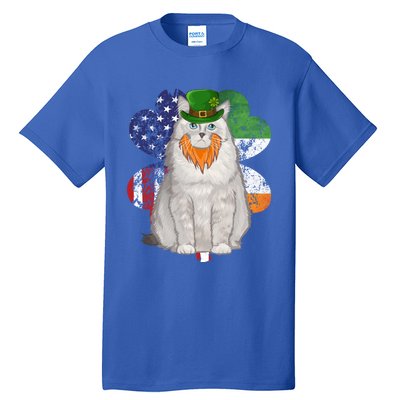 St Patricks Day Irish American Flag Ragdoll Cat Meaningful Gift Tall T-Shirt