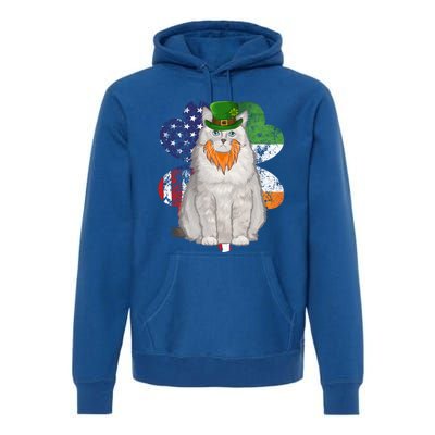 St Patricks Day Irish American Flag Ragdoll Cat Meaningful Gift Premium Hoodie