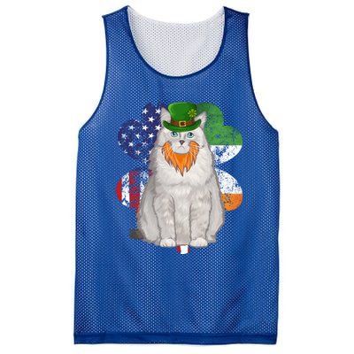 St Patricks Day Irish American Flag Ragdoll Cat Meaningful Gift Mesh Reversible Basketball Jersey Tank