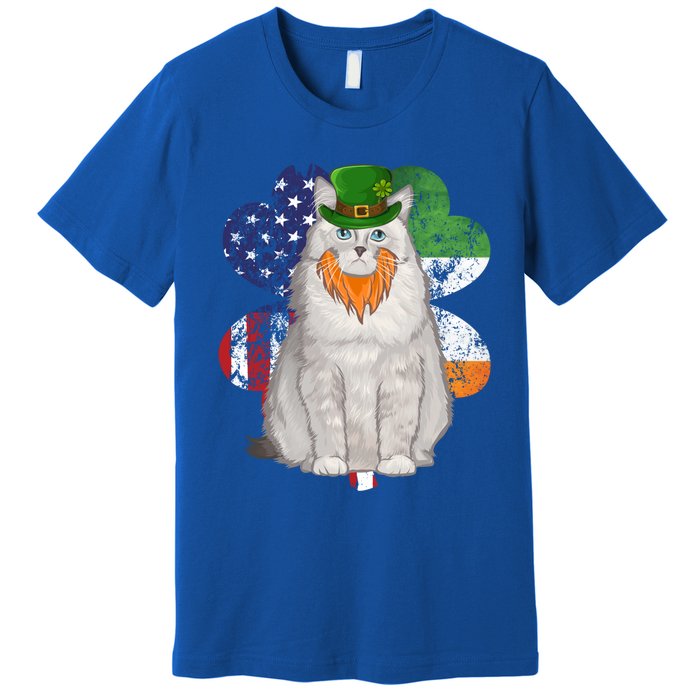 St Patricks Day Irish American Flag Ragdoll Cat Meaningful Gift Premium T-Shirt