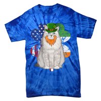 St Patricks Day Irish American Flag Ragdoll Cat Meaningful Gift Tie-Dye T-Shirt