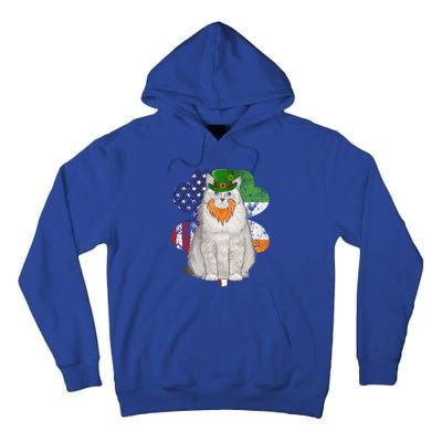 St Patricks Day Irish American Flag Ragdoll Cat Meaningful Gift Tall Hoodie