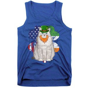 St Patricks Day Irish American Flag Ragdoll Cat Meaningful Gift Tank Top