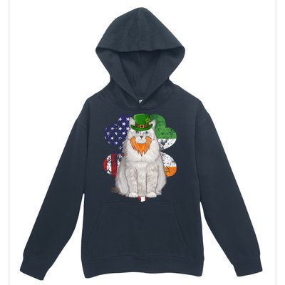 St Patricks Day Irish American Flag Ragdoll Cat Meaningful Gift Urban Pullover Hoodie