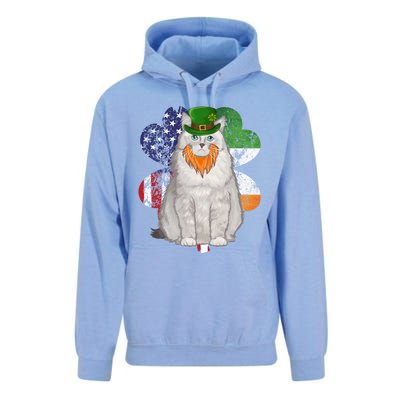 St Patricks Day Irish American Flag Ragdoll Cat Meaningful Gift Unisex Surf Hoodie