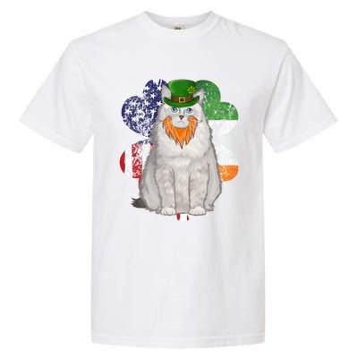 St Patricks Day Irish American Flag Ragdoll Cat Meaningful Gift Garment-Dyed Heavyweight T-Shirt