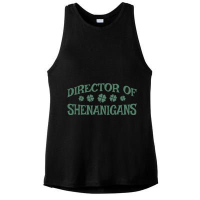 St. PatrickS Day Director Of Shenanigans Irish Teacher Ladies PosiCharge Tri-Blend Wicking Tank