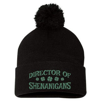 St. PatrickS Day Director Of Shenanigans Irish Teacher Pom Pom 12in Knit Beanie