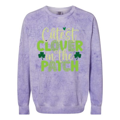 St Patricks Day Irish Cutest Clover In The Patch Cute Gift Colorblast Crewneck Sweatshirt