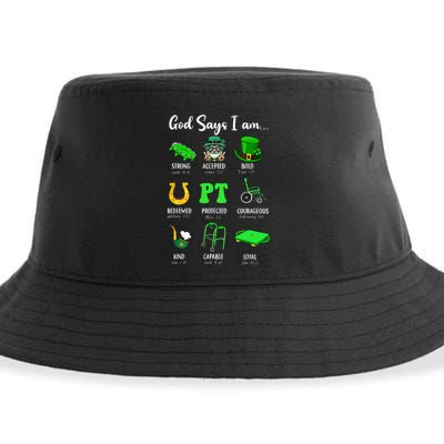 St Patrick Day God Says I Am Pt Christian Physical Therapy Sustainable Bucket Hat