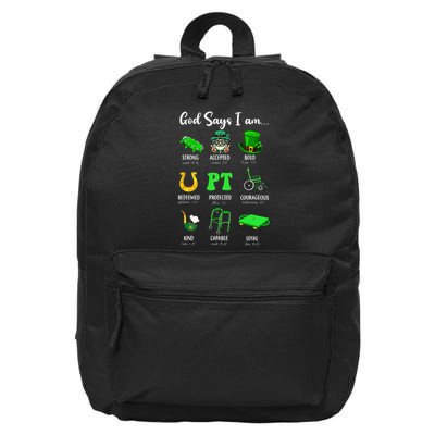 St Patrick Day God Says I Am Pt Christian Physical Therapy 16 in Basic Backpack