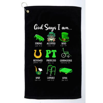 St Patrick Day God Says I Am Pt Christian Physical Therapy Golf Towel