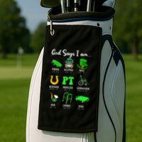 St Patrick Day God Says I Am Pt Christian Physical Therapy Golf Towel