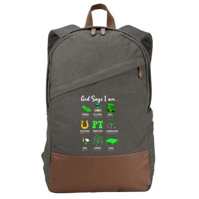 St Patrick Day God Says I Am Pt Christian Physical Therapy Cotton Canvas Backpack