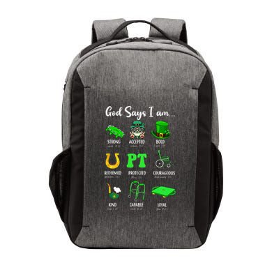 St Patrick Day God Says I Am Pt Christian Physical Therapy Vector Backpack