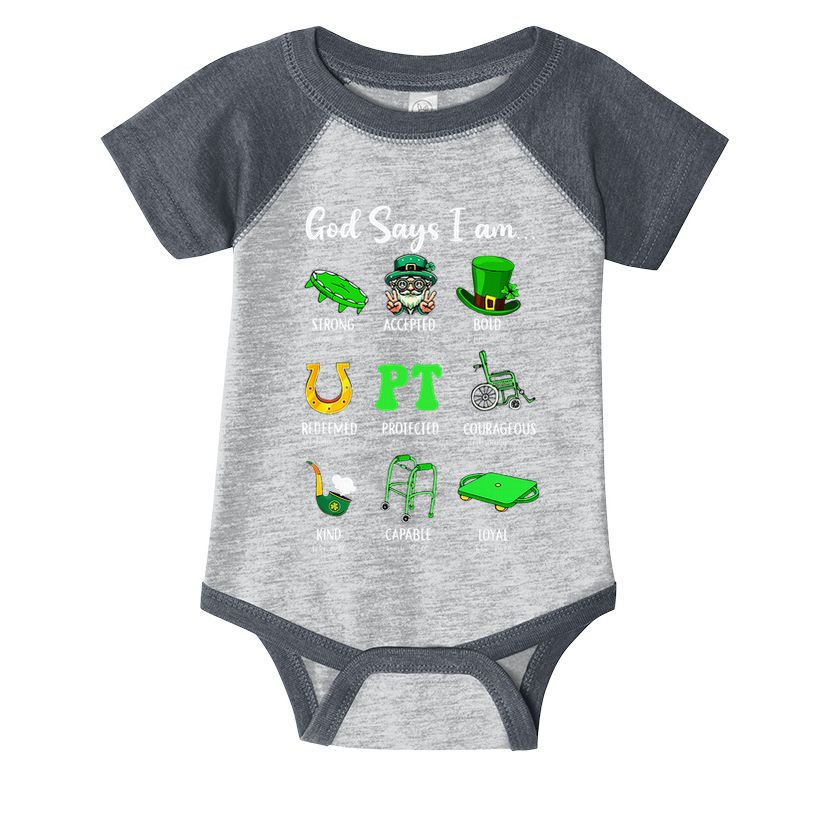 St Patrick Day God Says I Am Pt Christian Physical Therapy Infant Baby Jersey Bodysuit