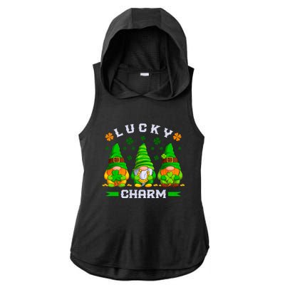 St Patricks Day Lucky Gnomes Funny Gift Ladies PosiCharge Tri-Blend Wicking Draft Hoodie Tank