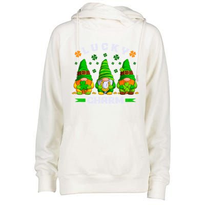 St Patricks Day Lucky Gnomes Funny Gift Womens Funnel Neck Pullover Hood