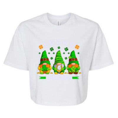 St Patricks Day Lucky Gnomes Funny Gift Bella+Canvas Jersey Crop Tee