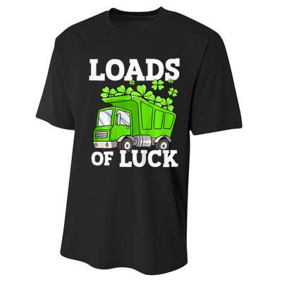 St Patricks Day Lucky Construction Truck Performance Sprint T-Shirt