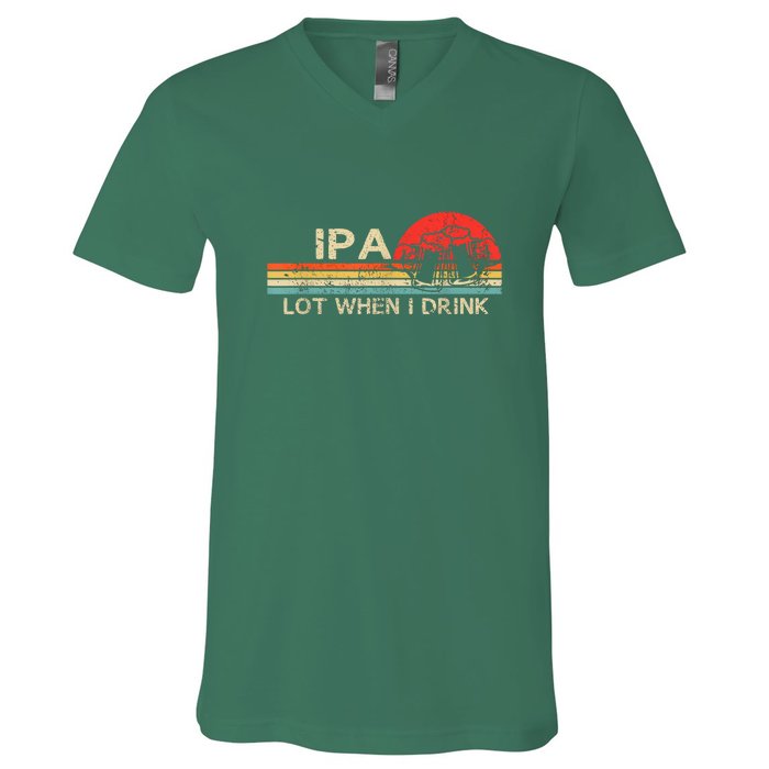 St Patricks Day Ipa Lot When I Drink Vintage Beer Lover Gift V-Neck T-Shirt