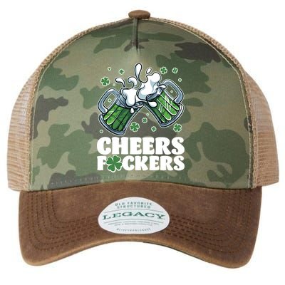 St Patricks Day Cheers Fckers Shamrock Clover Green Beer Legacy Tie Dye Trucker Hat