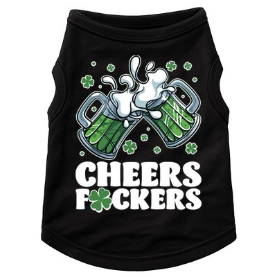St Patricks Day Cheers Fckers Shamrock Clover Green Beer Doggie Tank