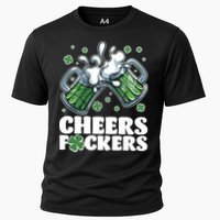 St Patricks Day Cheers Fckers Shamrock Clover Green Beer Performance Shirt