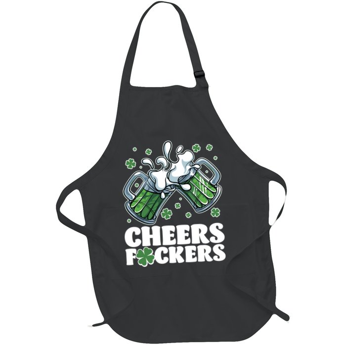 St Patricks Day Cheers Fckers Shamrock Clover Green Beer Apron