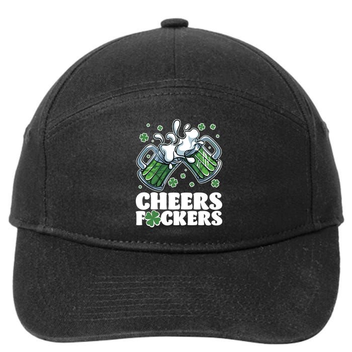 St Patricks Day Cheers Fckers Shamrock Clover Green Beer 7-Panel Snapback Hat