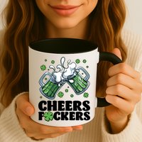 St Patricks Day Cheers Fckers Shamrock Clover Green Beer Mug