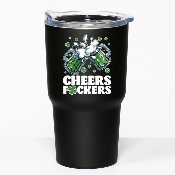 St Patricks Day Cheers Fckers Shamrock Clover Green Beer Tumbler
