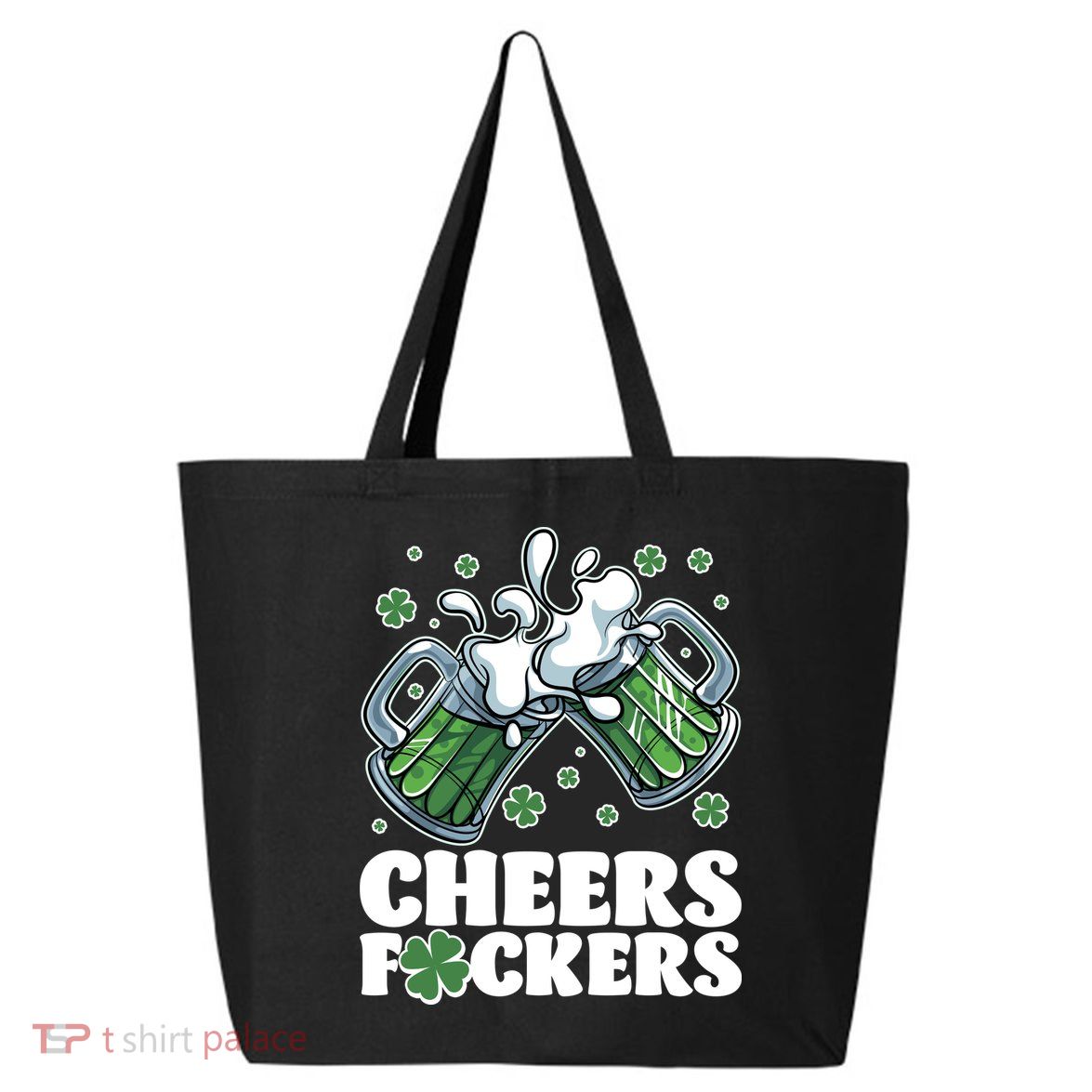 St Patricks Day Cheers Fckers Shamrock Clover Green Beer 25L Jumbo Tote