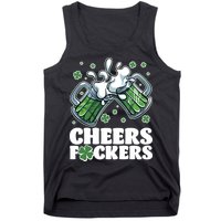 St Patricks Day Cheers Fckers Shamrock Clover Green Beer Tank Top