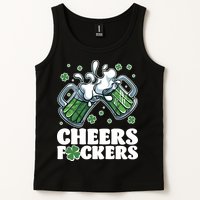 St Patricks Day Cheers Fckers Shamrock Clover Green Beer Tank Top
