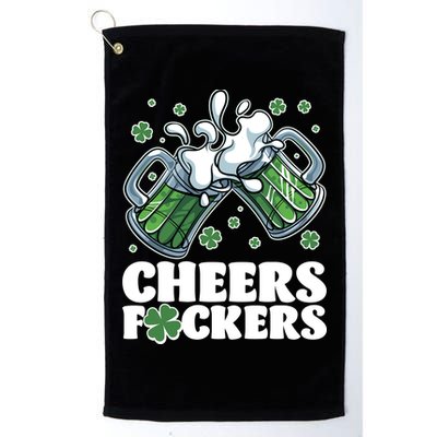 St Patricks Day Cheers Fckers Shamrock Clover Green Beer Golf Towel
