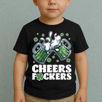 St Patricks Day Cheers Fckers Shamrock Clover Green Beer Toddler T-Shirt