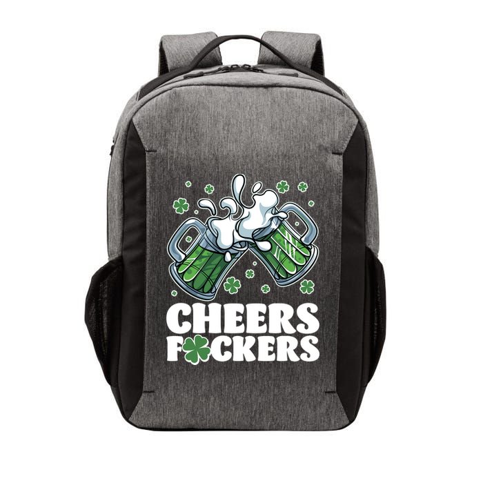 St Patricks Day Cheers Fckers Shamrock Clover Green Beer Vector Backpack