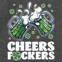 St Patricks Day Cheers Fckers Shamrock Clover Green Beer Vector Backpack