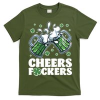 St Patricks Day Cheers Fckers Shamrock Clover Green Beer T-Shirt