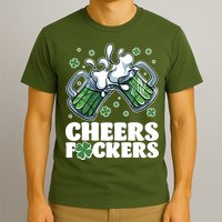 St Patricks Day Cheers Fckers Shamrock Clover Green Beer T-Shirt