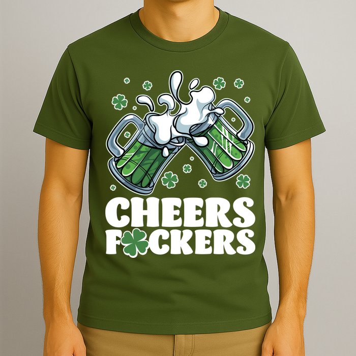 St Patricks Day Cheers Fckers Shamrock Clover Green Beer T-Shirt