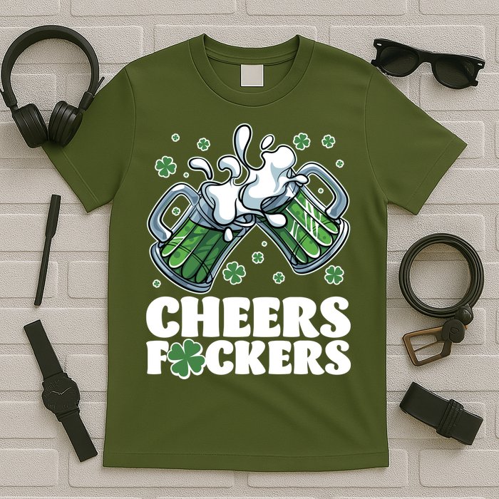 St Patricks Day Cheers Fckers Shamrock Clover Green Beer T-Shirt