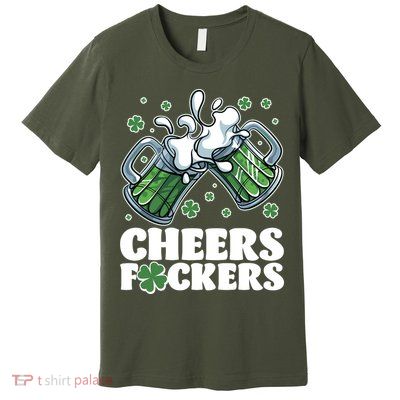 St Patricks Day Cheers Fckers Shamrock Clover Green Beer Premium T-Shirt