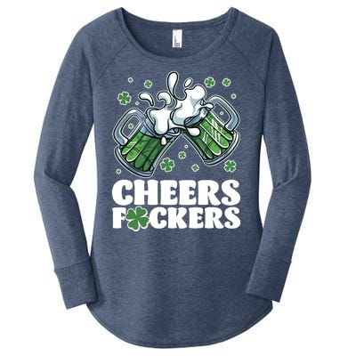 St Patricks Day Cheers Fckers Shamrock Clover Green Beer Women's Perfect Tri Tunic Long Sleeve Shirt